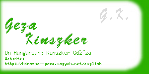 geza kinszker business card
